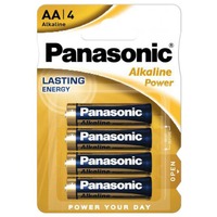 Panasonic LR6 4-BL Panasonic Alkaline Power Batterie à usage unique AA Alcaline Batterie à usage unique, AA, Alcaline, 1,5 V, 4 pièce(s), Bleu, Or