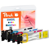 Peach 320964 cartouche d'encre 4 pièce(s) Compatible Rendement élevé (XL) Noir, Cyan, Magenta, Jaune Rendement élevé (XL), Noir, Cyan, Magenta, Jaune, 78 ml, 51 ml, 4 pièce(s), Multi pack