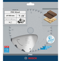 Bosch STANDARD FOR WOOD lame de scie circulaire 19 cm 1 pièce(s) Pointe au carbure de tungstène (TCC), Bois dur, Bois tendre, 19 cm, 3 cm, 1,1 mm, 7900 tr/min