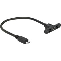 DeLOCK 85245 câble USB 0,25 m USB 2.0 Micro-USB B Noir Noir, 0,25 m, Micro-USB B, Micro-USB B, USB 2.0, Mâle/Femelle, Noir