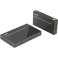 Lindy Extendeur KVM HDBaseT 3.0 HDMI 4K60 & Type C Cat.6A 70m, Extension HDMI Noir