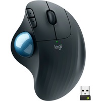 Logitech ERGO M575 for Business souris Droitier RF sans fil + Bluetooth Trackball 2000 DPI Graphite/Bleu, Droitier, Trackball, RF sans fil + Bluetooth, 2000 DPI, Graphite
