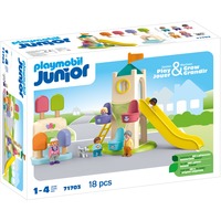 PLAYMOBIL Junior : tour d'aventure avec stand de glace, Jouets de construction 
