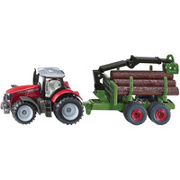 SIKU BLISTER Massey Ferguson avec remorque forestière, Modèle réduit de voiture 