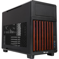 Thermaltake TR200 WS boîtier mini tower Noir/bois | 2x USB-A | 1x USB-C