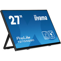 iiyama ProLite T2755QSC-B1 écran plat de PC 68,6 cm (27") 2560 x 1440 pixels Quad HD LCD Écran tactile Noir Moniteur Noir (Mat), 1x DisplayPort, 1x HDMI, 2x USB-A, 68,6 cm (27"), 2560 x 1440 pixels, Quad HD, LCD, 5 ms, Noir