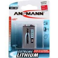 Ansmann 9V E-Block Batterie à usage unique Lithium Argent, Batterie à usage unique, Lithium, 10,8 V, 1 pièce(s), Argent, 6AM6