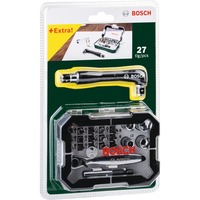 Bosch Set d'embouts de vissage et cliquet, 27 pièces, Clè dynamométrique Vert