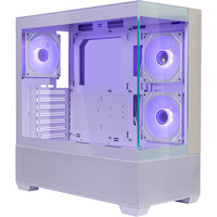 Cooler Master Elite 690 Blanc boîtier midi tower Blanc/bois | 2x USB-A | 1x USB-C | RGB | Verre Trempé