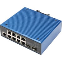 Digitus Commutateur Gigabit Ethernet PoE industriel géré L2 8+2 ports, Switch 