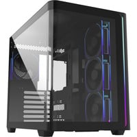 FSP M580-BP Midi Tower Noir, boîtier pc Noir | 2x USB-A | 1x USB-C | RGB | Window
