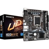 GIGABYTE H610M H V2 Carte mère - Compatible avec processeurs Intel Core 14th CPUs, 4+1+1 Hybrid Digital VRM, up to 5600MHz DDR5, 1xPCIe 3.0 M.2, GbE LAN, USB 3.2 Gen 1 carte mère socket 1700 4+1+1 Hybrid Digital VRM, up to 5600MHz DDR5, 1xPCIe 3.0 M.2, GbE LAN, USB 3.2 Gen 1, Intel, LGA 1700, Intel® Celeron®, Intel® Core™ i3, Intel® Core™ i5, Intel® Core™ i7, Intel® Core™ i9,..., LGA 1700, 96 Go, DDR5-SDRAM
