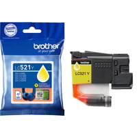 Brother LC521Y Cartouche d'encre originale - Jaune Jaune, 1 pièce(s), 500 pages, Paquet unique