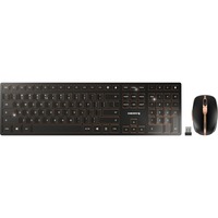CHERRY DW 9100 SLIM clavier Souris incluse Universel RF sans fil + Bluetooth QWERTY Anglais américain Noir set de bureau Noir, Layout EU (QWERTY), Technologie SX, 100%, Sans fil, RF sans fil + Bluetooth, QWERTY, Noir, Souris incluse
