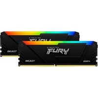 Kingston FURY Beast RGB 16 Go DDR4-3200 (2x 8 Go) mémoire vive Noir, KF432C16BB2AK2/16, XMP 2.0