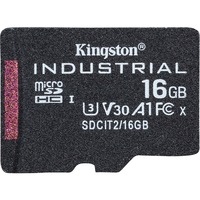 Kingston Industrial 16 Go MicroSDHC UHS-I Classe 10, Carte mémoire Noir, 16 Go, MicroSDHC, Classe 10, UHS-I, Class 3 (U3), V30