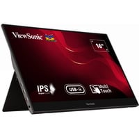 ViewSonic TD1655 écran plat de PC 39,6 cm (15.6") 1920 x 1080 pixels Full HD LED Écran tactile Multi-utilisateur Noir, Argent Moniteur Argent/noir, 1x Mini HDMI, 2x USB-C, 39,6 cm (15.6"), 1920 x 1080 pixels, Full HD, LED, 6,5 ms, Noir, Argent