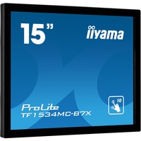 iiyama ProLite TF1534MC-B7X 15" Touchscreen-Moniteur  Noir, 38,1 cm (15"), 1024 x 768 pixels, XGA, LED, 8 ms, Noir