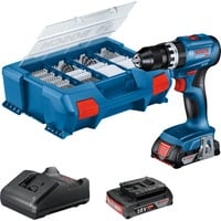 Bosch BOSCH GSB 18V-45 2x 2.0Ah Zubehör L-CASE, Perceuse à percussion Bleu/Noir, Tournevis électrique, Poignée de pistolet, Noir, Bleu, 1900 tr/min, 500 tr/min, 21 N·m