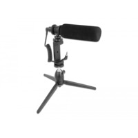 DeLOCK Vlog Shotgun Microphone Set for Smartphones and DSLR Cameras Noir