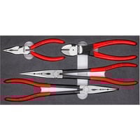 KNIPEX Jeu de pinces Automotive 00 20 01 V16, Set de pinces Rouge/Noir, 4 pièces