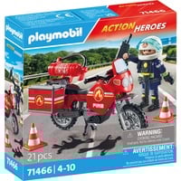 PLAYMOBIL Action Heroes - Les pompiers sur les lieux de l'accident, Jouets de construction 71466