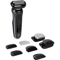 Procter & Gamble Series 6 62-G1650s, Rasoir Noir, Rasoir à grille, Noir, Boutons, Batterie, Batterie intégré, 60 min