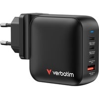 Verbatim Mini GaN Charger 100W Universel Noir Secteur Charge rapide Intérieure Noir, 3x USB-C, 1x USB-A, Intérieure, Secteur, Noir