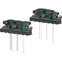 Wera 454/10 HF Set Imperial 1 Jeu de clés à goujons Poignée en T Hex-Plus, Tournevis Noir/Vert, avec fonction de préhension, pouce, 10 pièces
