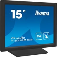 iiyama ProLite T1531SR-B1S 15" Moniteur tactile Noir (Mat), 1x DisplayPort, 1x HDMI, 1x VGA