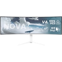 Arozzi Nova 49TUW165 49" Moniteur UltraWide gaming incurvé Blanc, 1x DisplayPort, 2x HDMI, 2x USB-A, 165 Hz