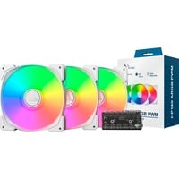 Montech HP140 ARGB PWM 140x140x25 ventilateurs de boîtier Blanc, 3 pièces, 140 x 140 x 25 mm