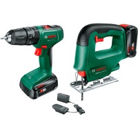 Bosch EasyImpact 18V-40 & EasySaw 18V-70, Set d'outils Vert/Noir