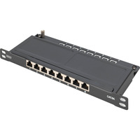 Digitus Panneau de brassage slim CAT 6A, classe EA, 8 ports Noir