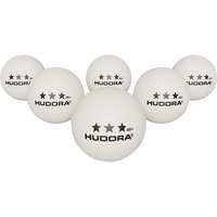 HUDORA Balles de tennis de table 3 étoiles, 6 pièces, Ballon Blanc