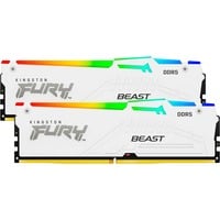 Kingston FURY FURY Beast 32GB 6400MT/s DDR5 CL32 DIMM (Kits de 2) White RGB EXPO, Mémoire vive Blanc, 32 Go, 2 x 16 Go, DDR5, 288-pin DIMM, Blanc