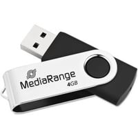 MediaRange USB 2.0 4GB, Clé USB Noir/Argent