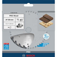 Bosch 2 608 837 668 lame de scie circulaire 13,6 cm 1 pièce(s) Bois, 13,6 cm, 2 cm, 1 mm, 11000 tr/min, 1,5 mm