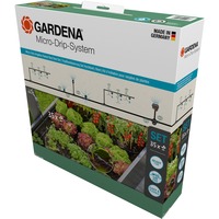 GARDENA Kit de démarrage pour plates-bandes surélevées et potagers (35 plantes), Goutteurs Noir/gris
