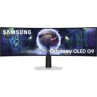 Samsung Odyssey S49DG934SU QD-OLED 49" Moniteur UltraWide gaming incurvé Argent, 1x DisplayPort, 1x HDMI, 1x Micro HDMI, 3x USB-C, 240 Hz, 124,5 cm (49"), 5120 x 1440 pixels, Dual QHD, OLED, 0,03 ms, Argent