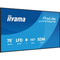 iiyama ProLite LH7575UHS-B2AG, Affichage public Noir (Mat)