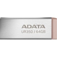 ADATA UR350 lecteur USB flash 64 Go USB Type-A 3.2 Gen 1 (3.1 Gen 1) Marron, Clé USB Nickel/Marron, 64 Go, USB Type-A, 3.2 Gen 1 (3.1 Gen 1), 100 Mo/s, Sans capuchon, Marron