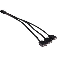 Alphacool Diviseur en Y aRGB 3 broches vers 3x 3 broches, 15 cm, Câble en Y Noir