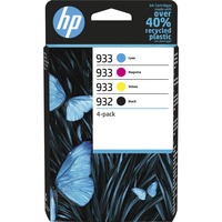 HP 932 Pack de 4 cartouches d'encre noire/ 933 Pack de 4 cartouches d'encre cyan/magenta/jaune authentiques Rendement standard, Encre à pigments, Encre à pigments, 8,5 ml, 4 ml, 4 pièce(s)