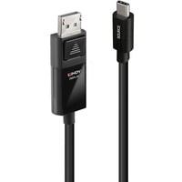 Lindy 43342 câble vidéo et adaptateur 2 m USB Type-C DisplayPort Noir Noir, 2 m, USB Type-C, DisplayPort, Mâle, Mâle, Droit