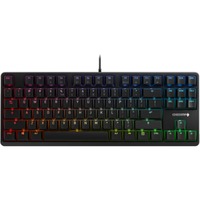 CHERRY G80-3000N RGB TKL clavier Universel USB QWERTY US International Noir Noir, Layout EU (QWERTY), Cherry MX Red Silent, 80% (TKL), Avec fil, USB, Clavier mécanique, QWERTY, LED RGB, Noir