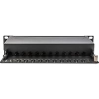 Digitus Panneau de brassage 10" DN-91612S-EA, 12 ports, Cat.6a Noir