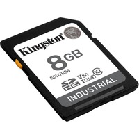 Kingston Industrial 8 GB SDHC, Carte mémoire Noir