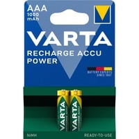 Varta -5703B Piles domestiques, Batterie Batterie rechargeable, AAA, Hybrides nickel-métal (NiMH), 1,2 V, 2 pièce(s), 1000 mAh