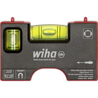 Wiha Mini-niveau de poche 8 cm, Niveau à bulle d'air Gris/Rouge
